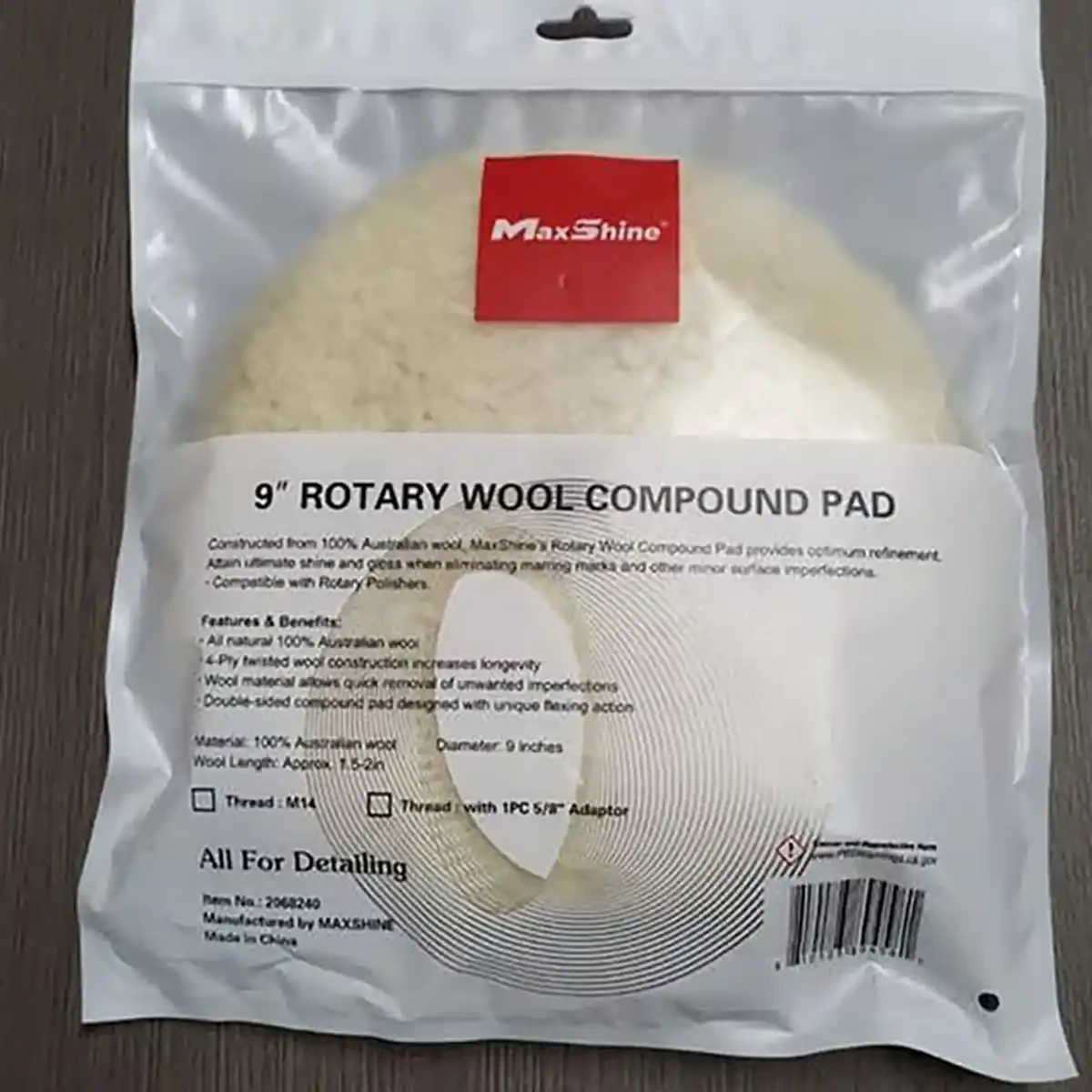 MaxShine 7" Single Side Australian Wool Pad